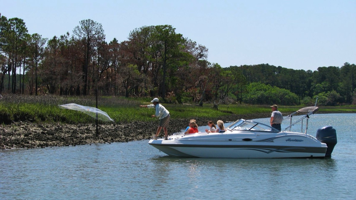 SUV Deck Boat for Hilton Head Shark Fishing Charter